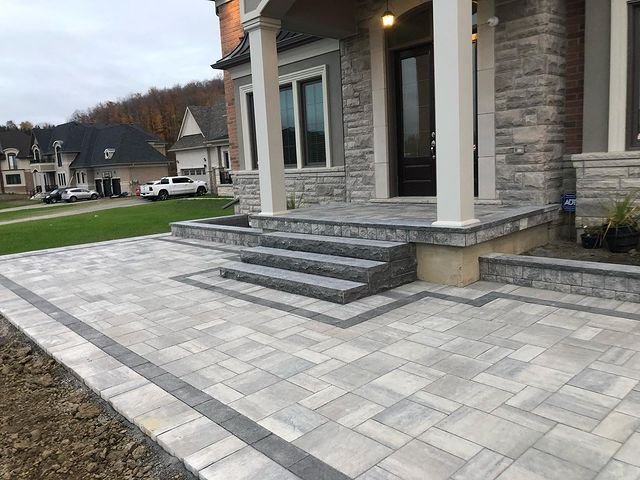 Front entrance with natural stone steps