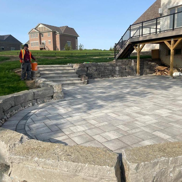 Interlocking back patio in Bolton
