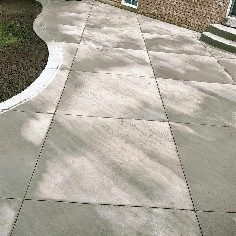 Brushed concrete backyard